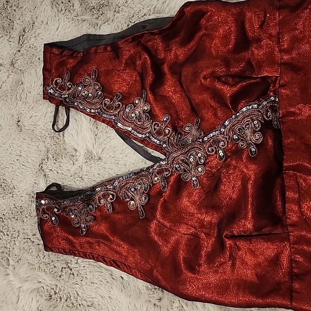 Ruby Red Wrap Top - Picture 2 of 5